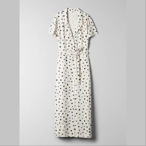 Aritzia Wilfred Shirt Dress (Birch/Navy Classic)